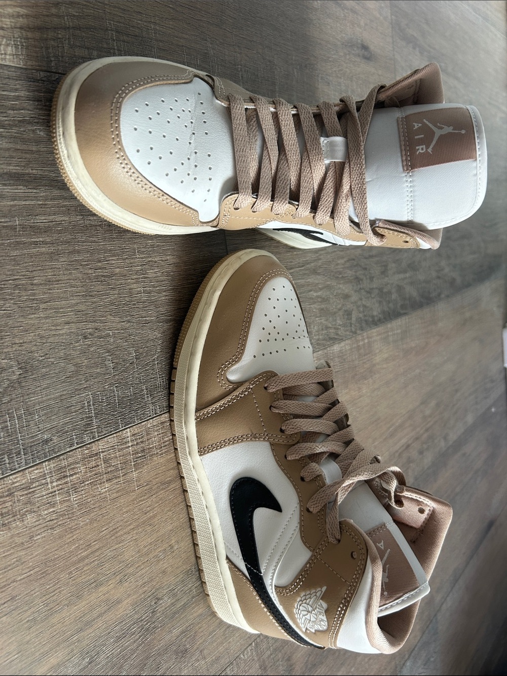 Jordan Mid-Top Sneakers in Brown, White and Black
